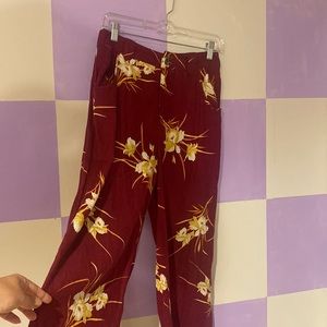 Modcloth floral wide leg pants